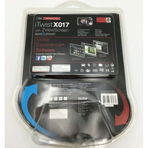 Vivitar iTwist X017 HD Digital Camera Twist & Shoot 2 View Screen Swivel Display - Picture 4 of 5